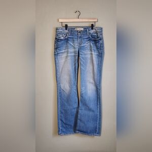 BKE Stella Tailored Boot Stretch Jean Low Rise Western Boho Size 31x33.5